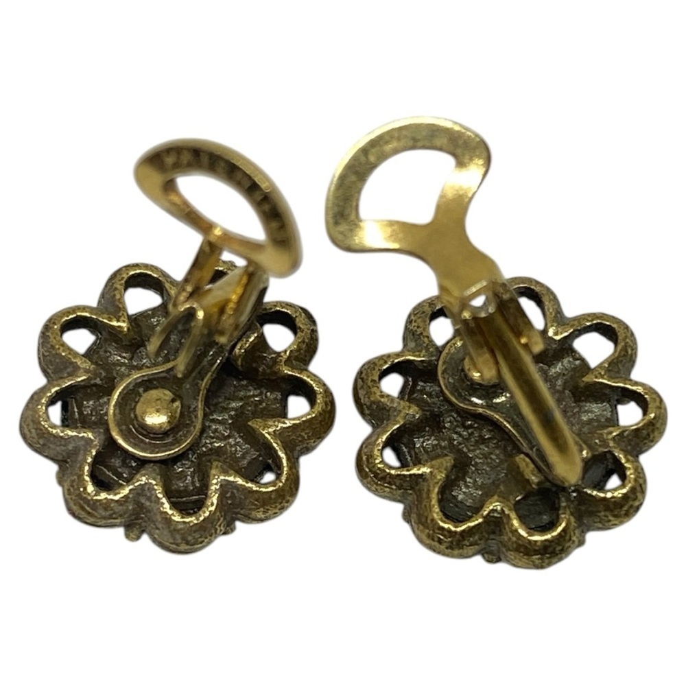 Vintage Round Clip Earrings - Picture 3 of 5